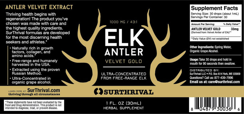 Surthrival Elk Antler Velvet Gold Liquid