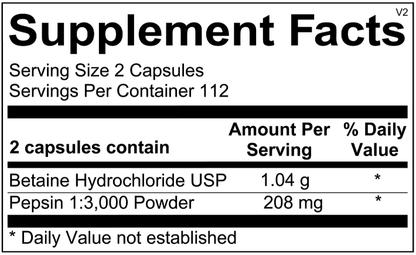 Orthomolecular Betaine & Pepsin Capsules 2