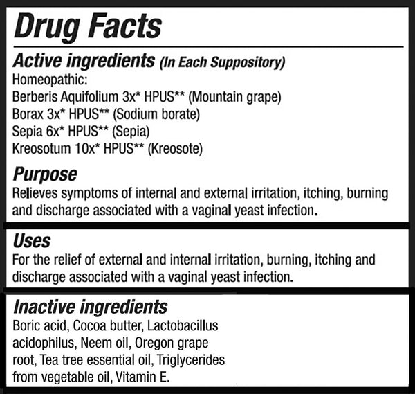 Vitanica Yeast Arrest Suppositories